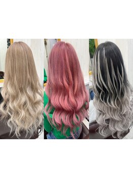 当日予約OK【カラー＋エクステ40本￥9980】【カラー￥3990Wカラー￥9990】巻ける最高級エクステ80本￥17990