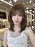 黒髪/オリーブグレー/ココアベージュ/小顔に見せるヘア/透明感