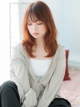 アルバハナレ 横浜(αlba HANARE) 関内/髪質改善/アプリコットオレンジ×ハイレイヤーカットn