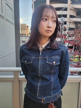 ツイギー 宮西店(TWiGGY) クビレヘア×チェリーブラウン