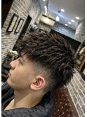 MEN’S HAIR/サーフカール/刈り上げセンターパート/御徒町