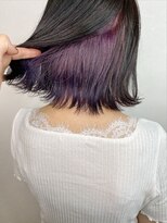 アンダーバーホワイト(_WHITE) インナーカラー紫