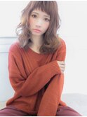 【Laffy】うぶバングくせ毛風ふわミディグレージュ