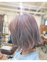 リノカヒリ(Lino kahili)&nbsp;切りっぱなし外ハネボブ×ラベンダーベージュ