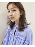 やわらかブラウン×おくれ毛ミディ