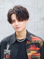 オーシャントーキョー ウエスト 心斎橋(OCEAN TOKYO WEST) ツーブロックスパイラルパーマセンターパート波巻き