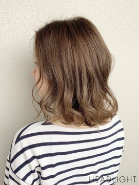 グラ デザイン アンド ヘアー 天王寺店(GRAS DESIGN & HAIR by HEADLIGHT) ミルクティーベージュ×ウェーブボブ_486M1444