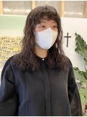セミロングパーマ／前髪パーマ
