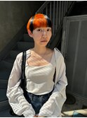 bibito マッシュショート　デザインカラー　オレンジ　ネイビー