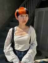 ビビト(bibito)&nbsp;bibito マッシュショート　デザインカラー　オレンジ　ネイビー