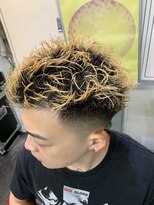 メリケンバーバーショップ フクオカ(MERICAN BARBERSHOP FUK)&nbsp;べリーショートダークアッシュニュアンスパーマ韓国マッシュ