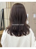 ラベンダーグレージュブリーチなし20代30代40代ダブルカラー小顔