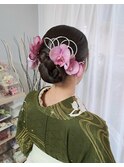 ねじり編みシニヨンスタイル
