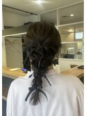 ヘアアレンジ  ヘアセット 結婚式 編み下ろし