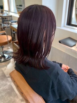 カノエ 福岡香椎店(canoe) カシスラベンダー ブリーチなしカラー 艶髪 美髪 外ハネ 20代