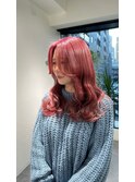姫カットレイヤー×ルーズウェーブ×チェリーレッド