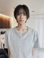 ■メンズボブ/フェザーパーマ／MEN’S HAIR/ブルーブラック