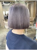 ラベンダーベージュアッシュグレージュミディアムウルフボブ原宿