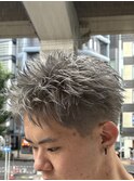 ニュアンスパーマスパイラルパーマセンター分けヘアスタイル韓国