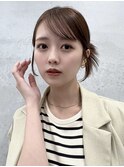 ココアベージュ/オリーブグレー/小顔/黒髪/クラゲヘアー/表参道