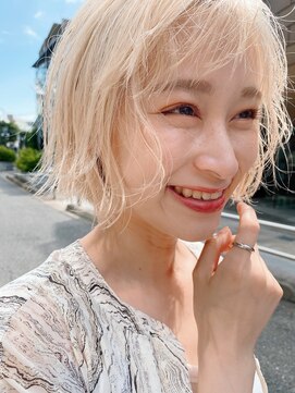 ググシーカ(GuGu SiiKA) ダブルカラー ボブ ミニボブ ハイトーンカラー つくば