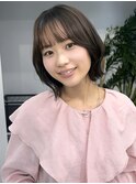 外ハネボブ顔まわりカット20代30代ボブレイヤー