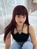 フリーラ 横浜(freera) ワインレッド髪質改善カラー暖色カラーワンカラー