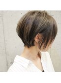 「&-hair」大人かわいい小顔グレージュ☆エアリー前下がりボブ