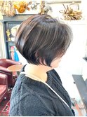 大人ショートボブくびれボブ丸みショートカット