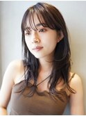 セミロング/レイヤーカット/顔まわりレイヤー