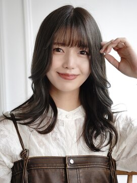 ヘアーメイクパウダー 天王寺寺田町店(Hair make powder) 小顔前髪ワンカールレイヤーカット黒髪ネビージュボブウルフ