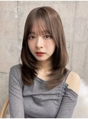 簡単スタイリング/伸ばしかけヘア/小顔ヘア/ブリーチなしカラー