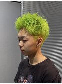 スパイキーショート/ハイトーンカラー/緑カラー/グリーンカラー