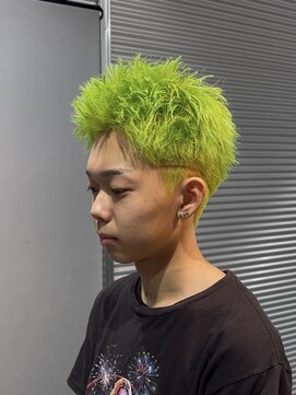 ガオプロデュースバイレボ(gao produced by revo) スパイキーショート/ハイトーンカラー/緑カラー/グリーンカラー