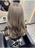 ホワイトグレージュミニウルフチェリーブラウンデジタルパーマ