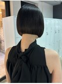 ボブ/ミニボブ/切りっぱなしボブ/ワンレン/黒髪/髪質改善