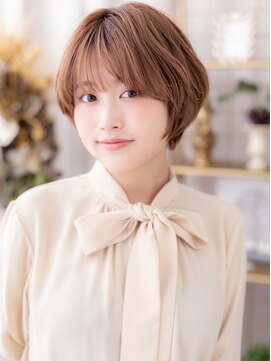 カバーヘア ブリス 川口(COVER HAIR bliss) 大人ガーリーオレンジゴールドプードルボブa川口20代30代40代