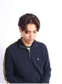 ブリーチなしショコラブラウンレッドセンターパート