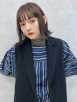 ケーツー エム 京都ラクエ(k-two emu) 重ためシースルーバング_束感タッセルボブ__ナチュラルボブ/20代