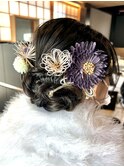 成人式　卒業式　シニヨン　ヘアセット　辻堂