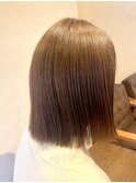 ブリーチなし/ダブルカラー/切りっぱなしボブ/ハイトーン