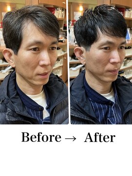 ヨシザワインク ハコザキ 水天宮前 日本橋人形町(YOSHIZAWA Inc.HAKOZAKI) 40代50代/骨格補正/清潔感/白髪ぼかし/グレーヘア/ビジネス