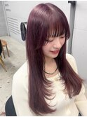 ピンクラベンダーカラー×レイヤーカット