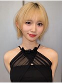 アプリコットオレンジくびれヘアハイライトカラー名古屋ショート