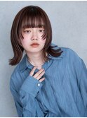 顔周りレイヤーくびれヘアウルフレイヤーミディアム_F20145