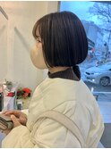 ミニボブ　ストレートボブ　ヘイリーボブ　アッシュブラウン