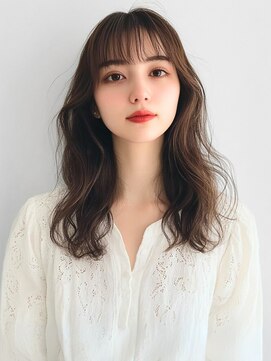 ユニバイリサ 天神大名店(uni by risa) ウェーブヘア 前髪カット レイヤーカット ブラウン 10代20代