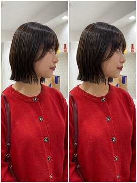 ローリン(Rolling) 【RURI】10代/切りっぱなしボブ/グレージュ/福岡天神