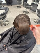 アース 溝の口店(HAIR&MAKE EARTH)&nbsp;30代40代大人可愛いショート丸みレイヤーハイライトベージュ