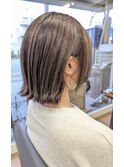 外ハネレイヤーボブ×ベージュ【西台/高島平】